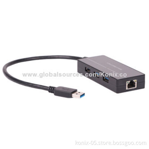 3-port Networking USB 3.0 Hub with 1000Mbps NIC Support TCP/IPNew